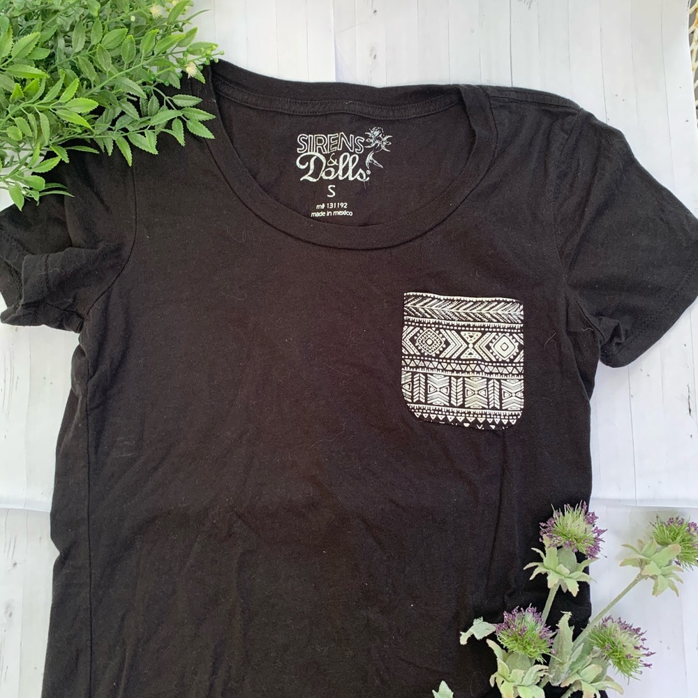 Tribal Patterned Pocket Tee